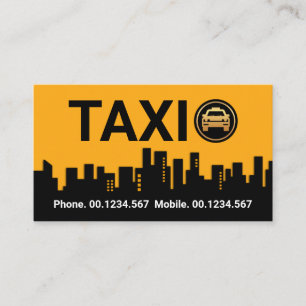 Carte De Visite Immense Immeuble de Taxi Jaune Silhouette