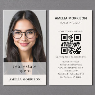 Carte De Visite Immobilier Agent Neutral Photo Professionnelle