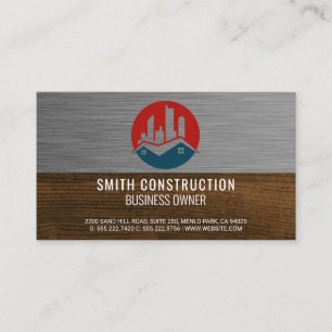 Carte De Visite Immobilier   Bois métallique   Construction