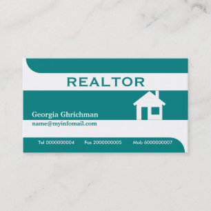 Carte De Visite Immobilier/cartes de visite immobiliers - turquois
