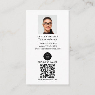 Carte De Visite Immobilier Code QR professionnel photo simple