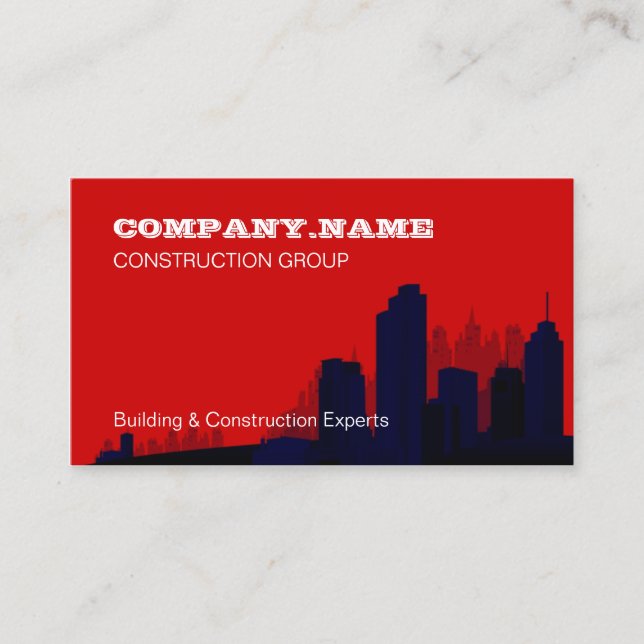 Carte de visite immobilier commercial rouge (Devant)