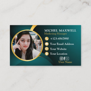 Carte De Visite Immobilier de luxe Premium Dark Green et Gold