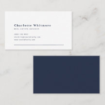 Immobilier Élégant Minimaliste | Dos Navy Design