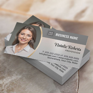 Carte De Visite Immobilier Financial Consultant Silver Photo