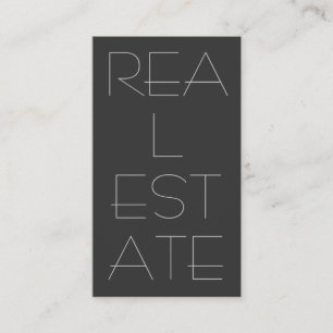 Carte de visite immobilier gris contemporain