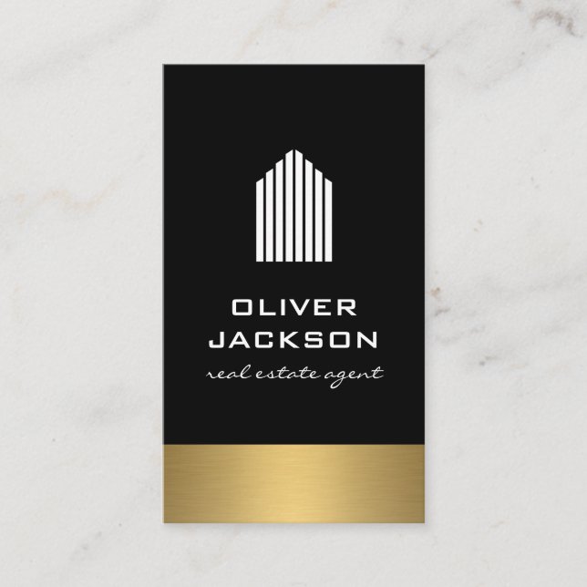Carte De Visite Immobilier Lux Gold Trim (Devant)