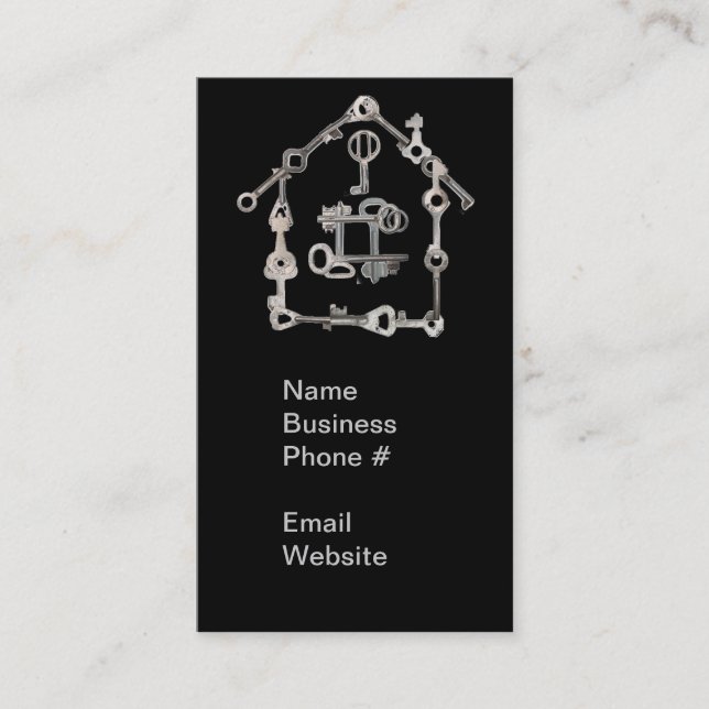 Carte De Visite Immobilier Maison Clés d'affaires (Devant)