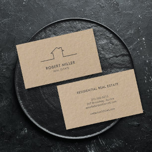 Carte De Visite Immobilier Maison Logo Realtor Kraft