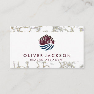 Carte De Visite Immobilier   Marbre or