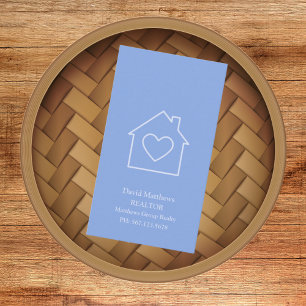 Carte De Visite Immobilier minimaliste Blue Realtor
