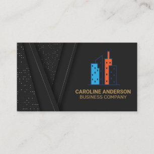 Carte De Visite Immobilier Moderne   Fond Noir Élégant