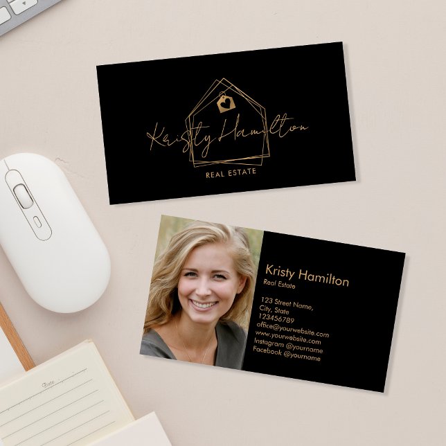 Carte De Visite immobilier moderne professionnel realtor ajouter p (Modern professional realtor logo design for your real estate business)