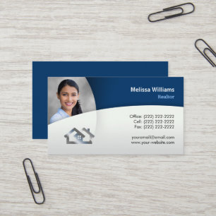 Carte De Visite Immobilier photo bleu moderne