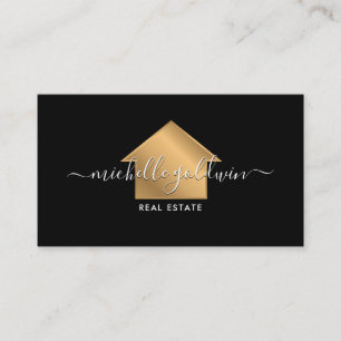 Carte De Visite Immobilier Professional Modern Script House