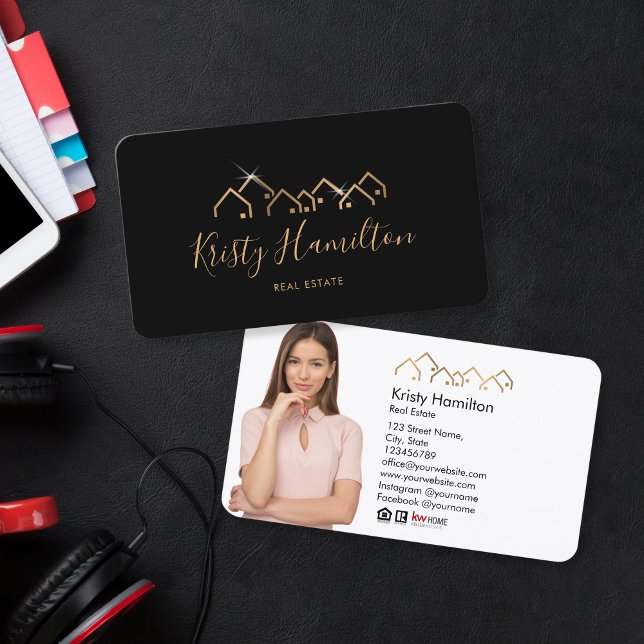 Carte De Visite immobilier professionnel ajouter logo photo (Créateur téléchargé)