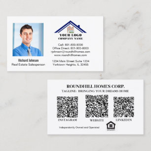 Carte De Visite Immobilier professionnel Ajouter un logo photo Cod