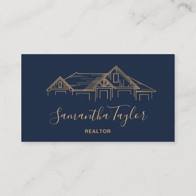 Carte De Visite Immobilier professionnel Ajouter un logo photo Rea (Dos)