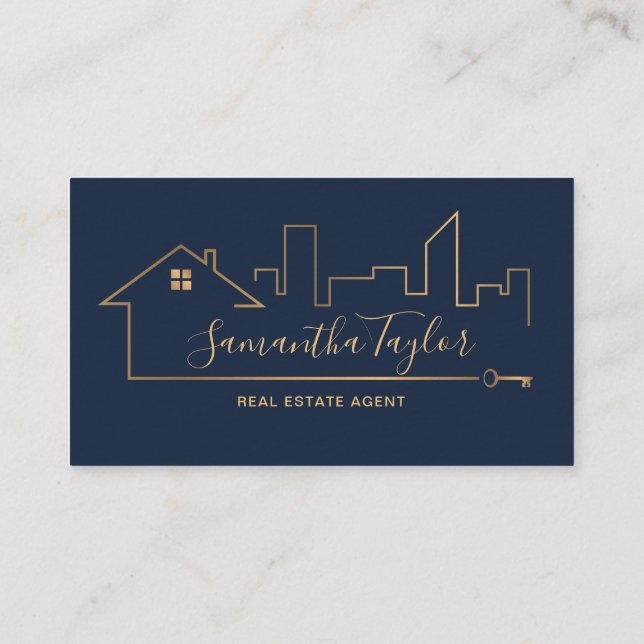 Carte De Visite Immobilier professionnel Ajouter un logo photo Rea (Dos)