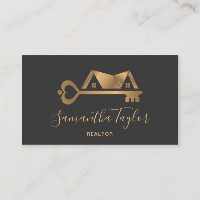 Carte De Visite Immobilier professionnel Ajouter un logo photo Rea (Dos)