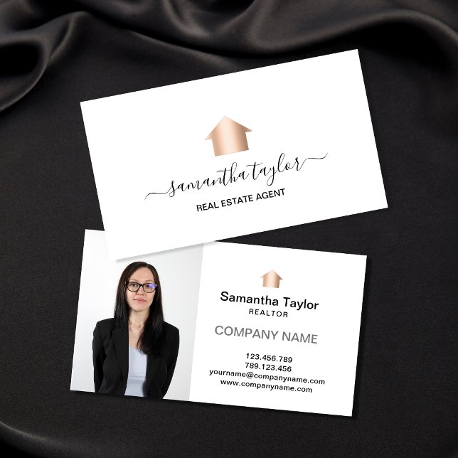 Carte De Visite Immobilier professionnel Insérer ou Ajouter une ph (Créateur téléchargé)