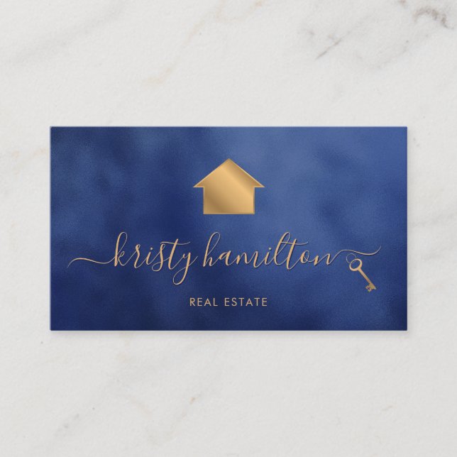 Carte De Visite immobilier professionnel maison courtier clé (Devant)