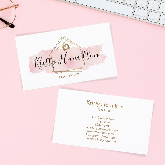 Carte De Visite immobilier professionnel maison courtier or (Créateur téléchargé)