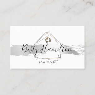 Carte De Visite immobilier professionnel maison courtier or affair