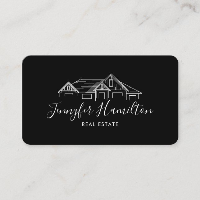Carte De Visite Immobilier professionnel maison courtier or photo (Devant)