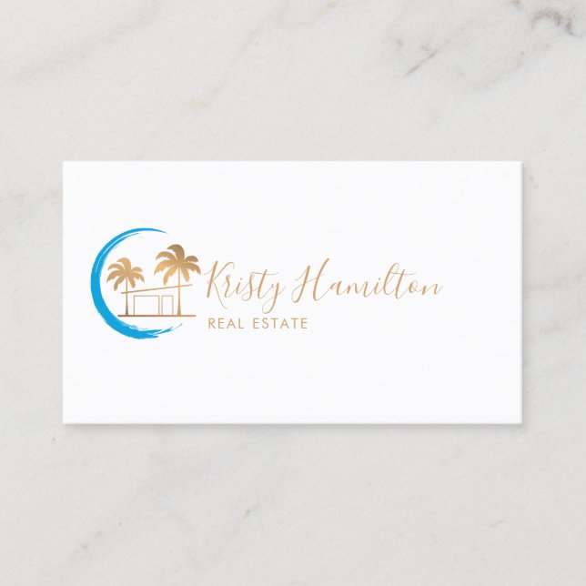 Carte De Visite immobilier professionnel palm beach maison photo b (Devant)