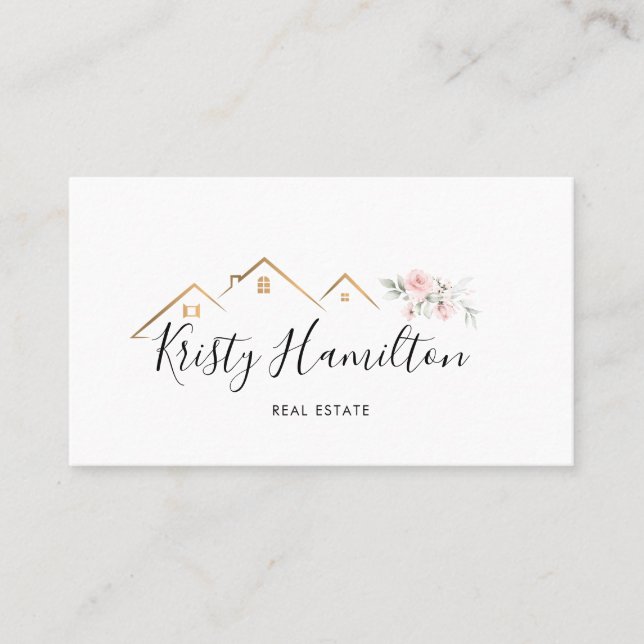 Carte De Visite immobilier professionnel realtor house ajouter la  (Devant)