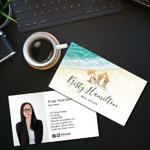 Carte De Visite immobilier professionnel realtor plage maison phot