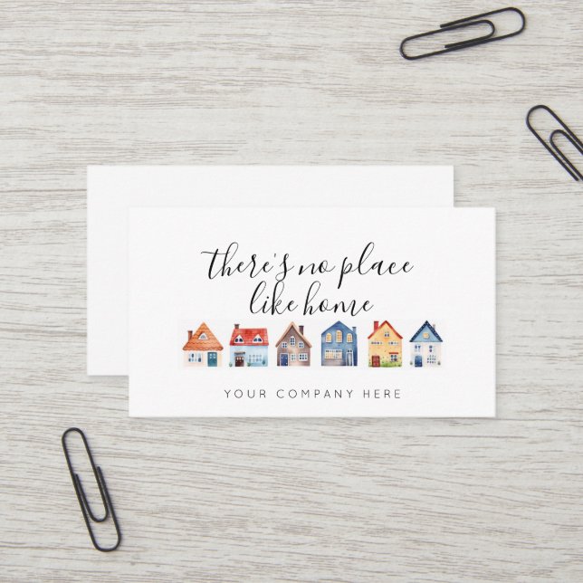 Carte De Visite Immobilier promotionnel Il n'y a pas d'endroit com (Devant/Arrière en situation)