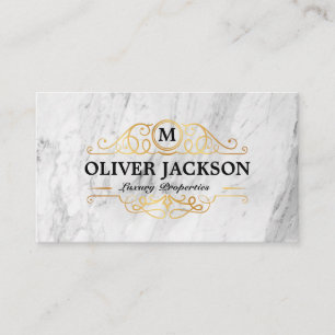 Carte De Visite Immobilier   Propriétés Gold Luxury   Marbre