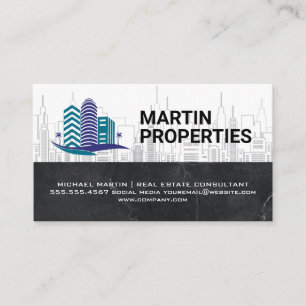 Carte De Visite Immobilier Skyline City Propriétés