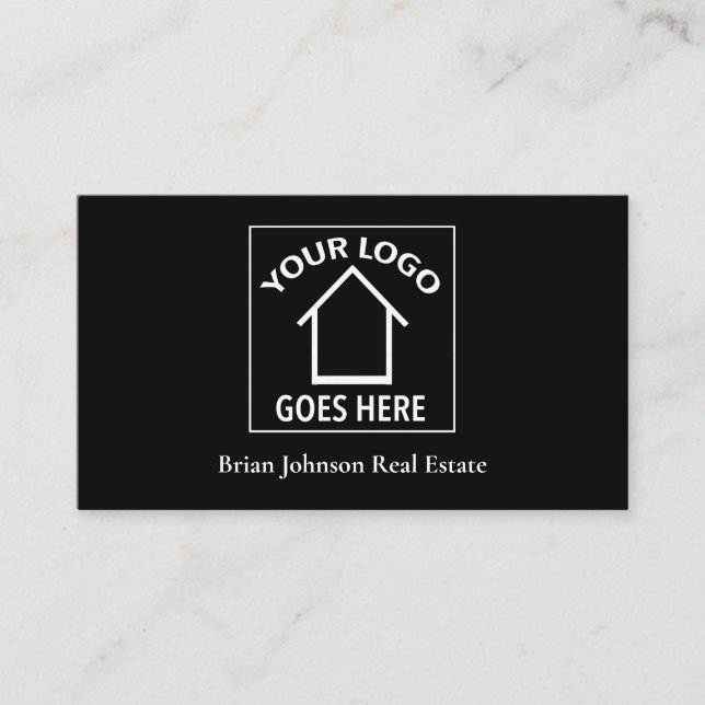 Carte De Visite Immobilier Société Ajouter Votre Logo Realtor Noir (Devant)