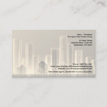 Carte de visite immobilière à la skyline neutre 🏙