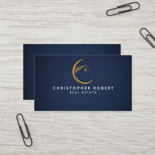 Carte de visite immobilière bleu marine minimalist