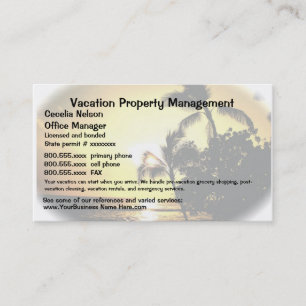 Carte De Visite Immobiliers de vacances ou gestion de propriété