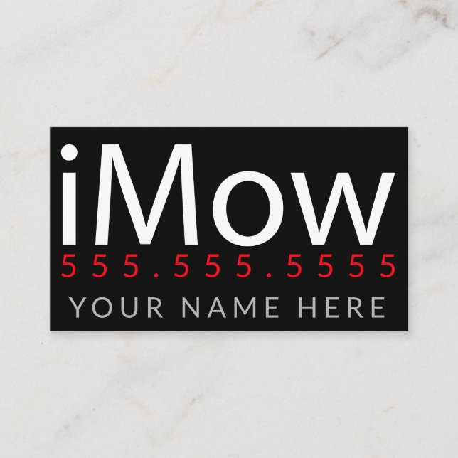 Carte De Visite iMow. Personnaliser promotionnelle de aménagement (Devant)