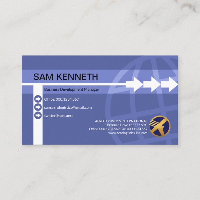 Carte De Visite Importation globale de la ligne de flèche créative (Devant)