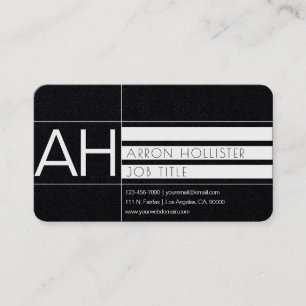 Carte De Visite Impression blanche géométrique moderne/papier noir