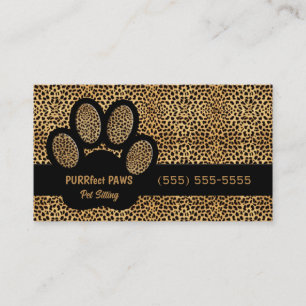 Carte De Visite Impression Cheetah avec souris à poils paw person