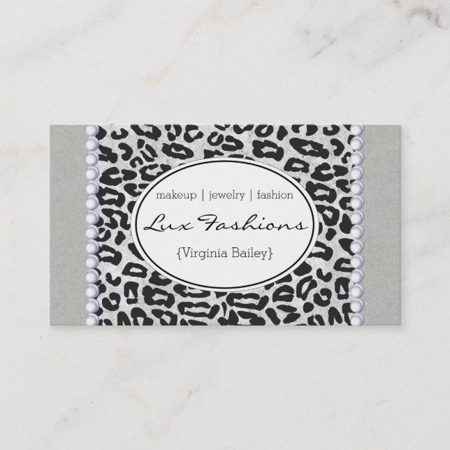 Carte De Visite Impression Cheetah | Perles, Texture (Devant)