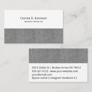 Carte De Visite Impression d'accent en denim gris clair sur blanc