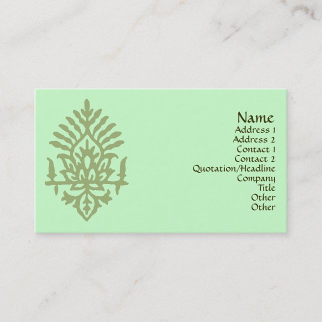 Carte De Visite Impression de bloc Inde (Devant)