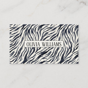 Carte De Visite Impression de zèbre noir et blanc
