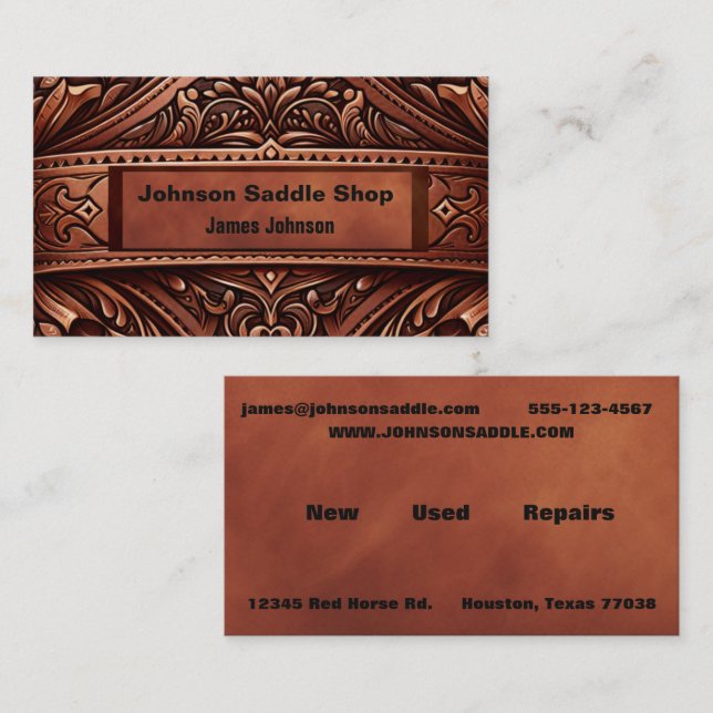 Carte De Visite Impression en cuir Brown personnalisée 2 côté (Devant / Derrière)