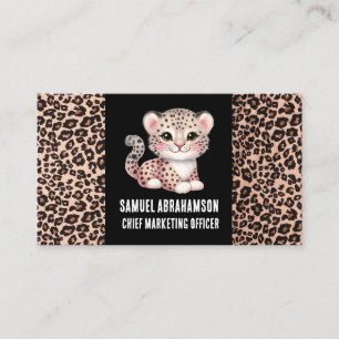 Carte De Visite Impression léopard Kawaii Premier