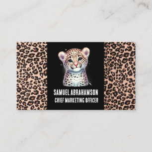 Carte De Visite Impression léopard Kawaii Premier